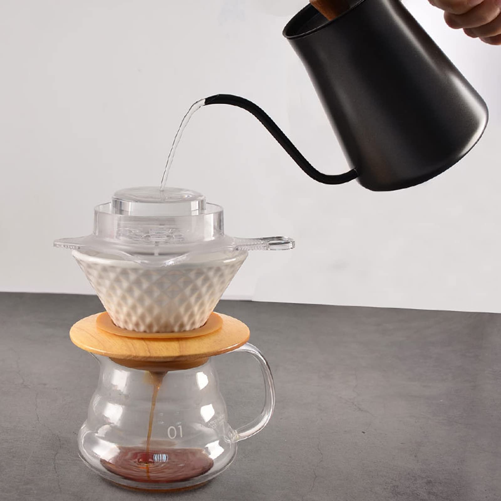Filtro de café reutilizable para goteo, portátil, soporte para café