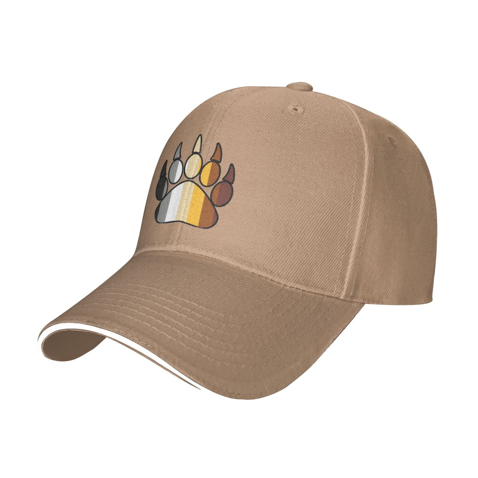 IUBBKI Bear Pride Adjustable Sandwich Peaked Cap Outdoor Sports Baseball Cap Trucker Cap Natural