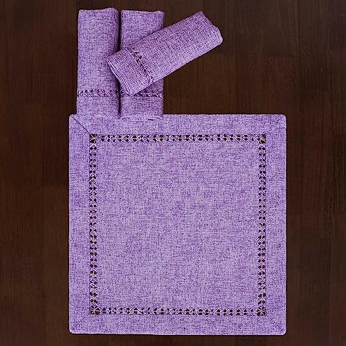 Servilletas de tela lavanda lila 12x12 pulgadas set x4 miniatura 2