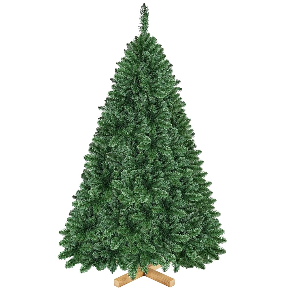 Yaheetech Sapin de Noël Artificiel 152 cm avec 437 Branches, Arbre de Noël Décoratif en PVC avec Support en Métal