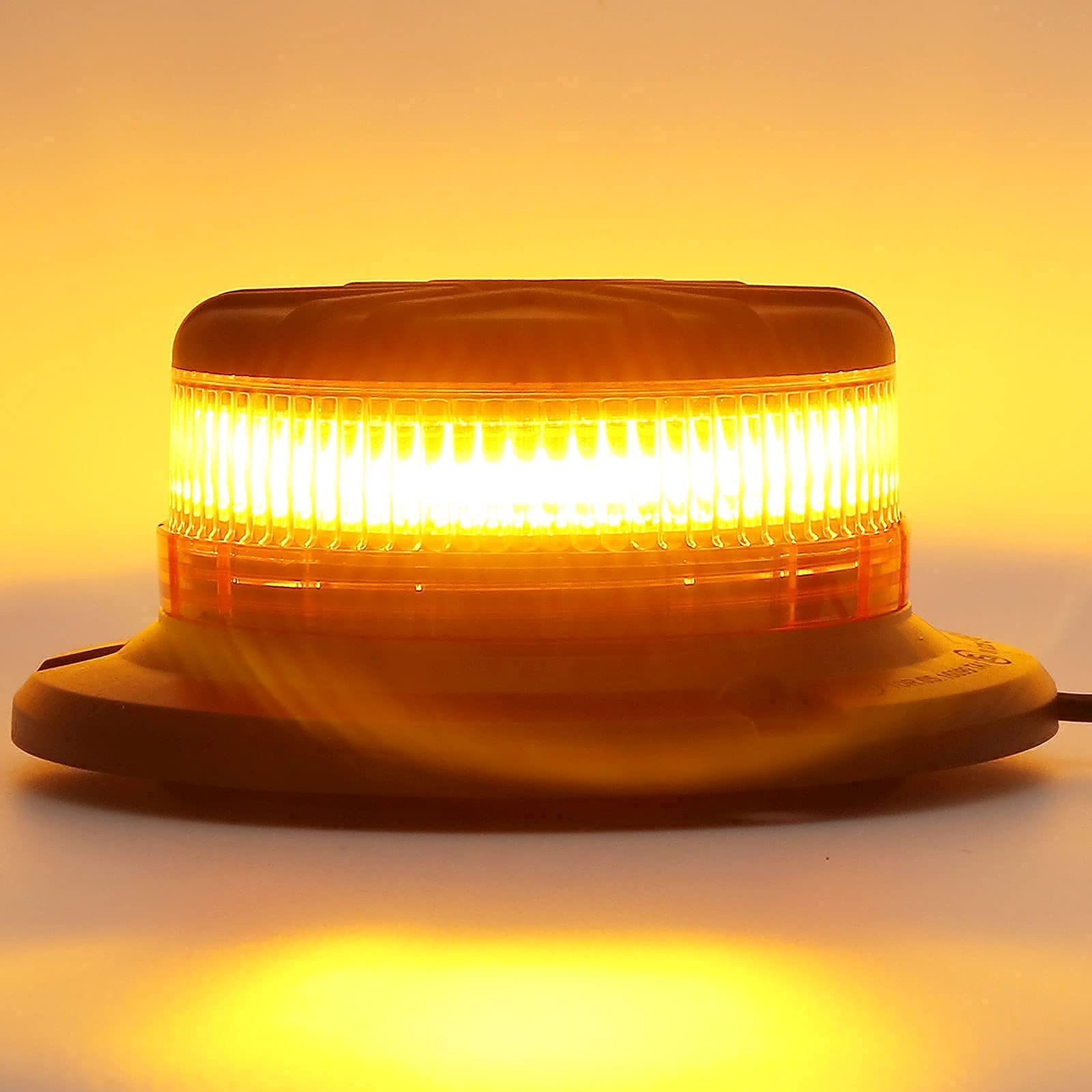 12V/24V LED Girofaro Magnetico Arancione,45LED Lampeggiate Gialla MagneteLED Spia Luminosa Auto Magnetica Accendisigari,LED Luce Lampeggiante e di Emergenza per Trattore Camion ECE R65 R10 E9