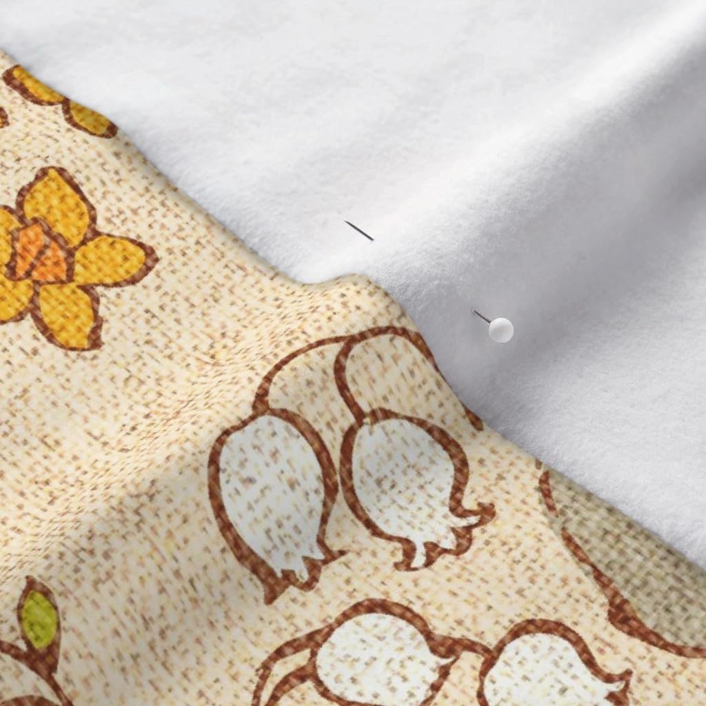 Spoonflower Fabric - Vintage Bunnies Spring Easter Rabbits Printed on Polartec(R) Fleece Fabric by The Yard - Sewing Blankets Loungewear and No-Sew Projects