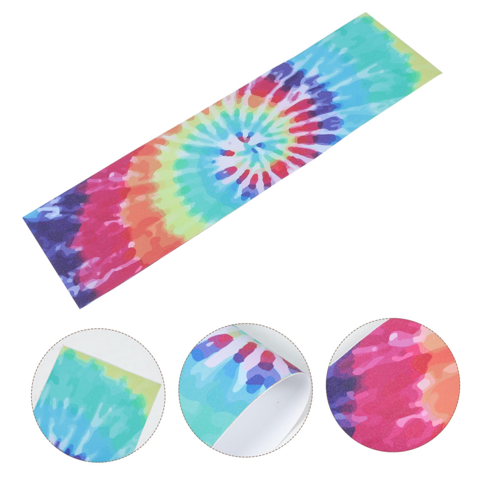 Kisangel 3 Pièces Ruban Antidérapant pour Skateboard avec Design Créatif Tapis de Skate Professionnel de Durable et à Usure Effet Tie Dye