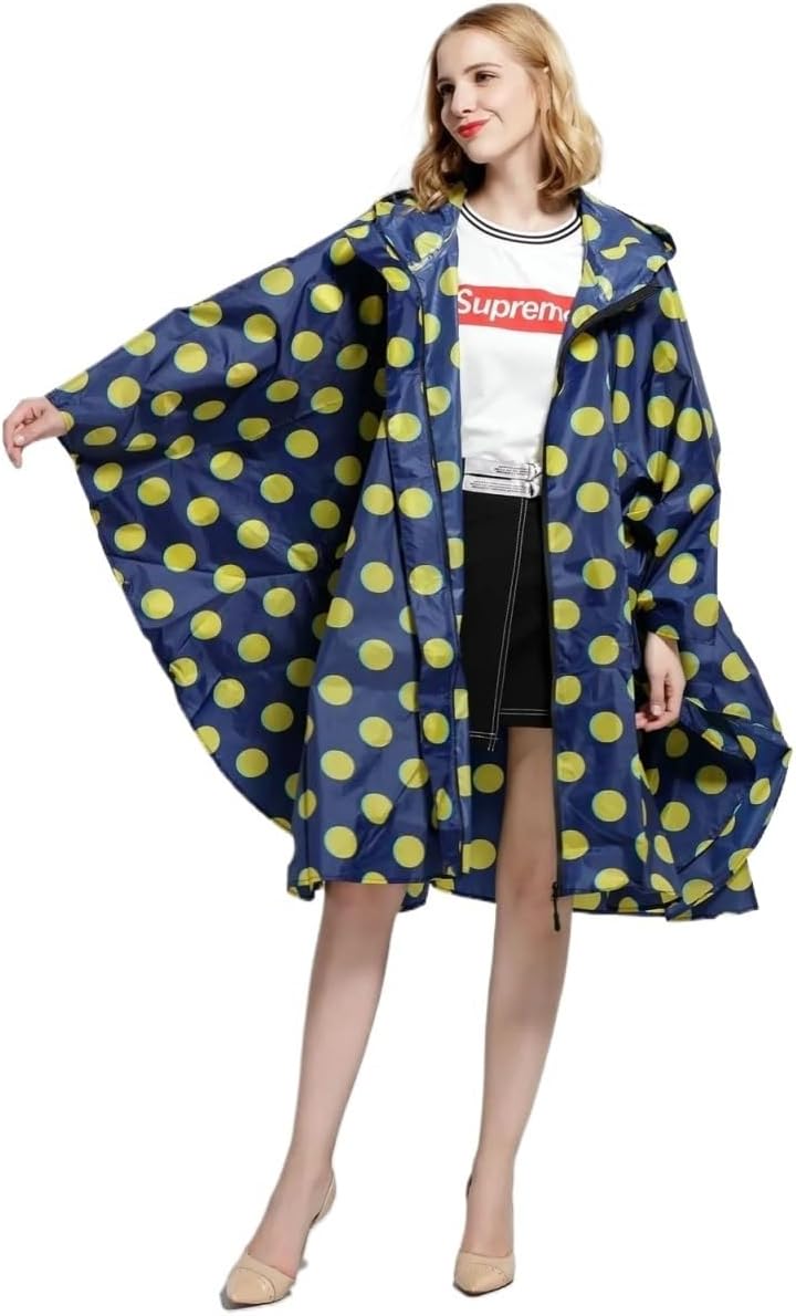 Women Raincoat Unisex Lightweight Breathable Stylish Rain Poncho Cloak Shawl(7)