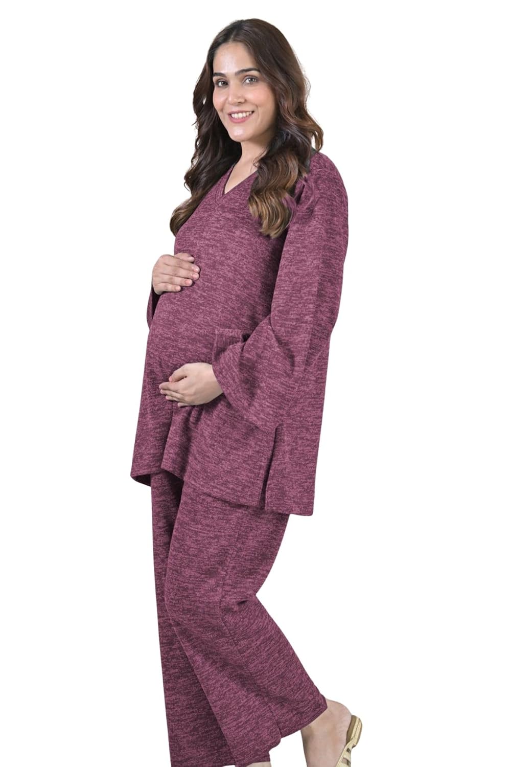 MOMZJOY Cozy Green Maternity Stretchable Winter Coord Set (2 pc)