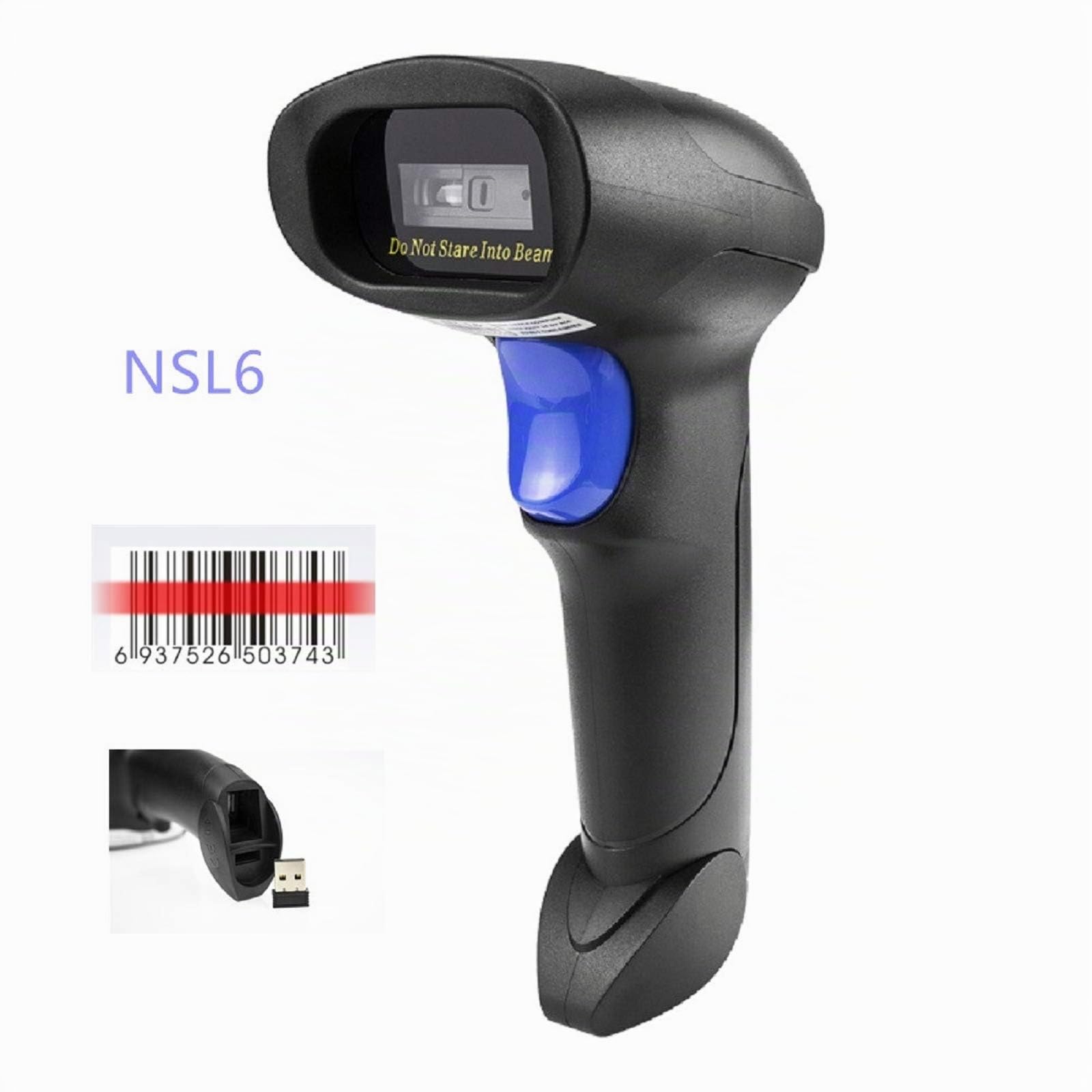 NetumScan - Scanner de Codes-Barres sans Fil CCD, Lecteur de Codes-Barres Automatique USB Compatible avec Ordinateurs Portables PC et Mac, NSL6