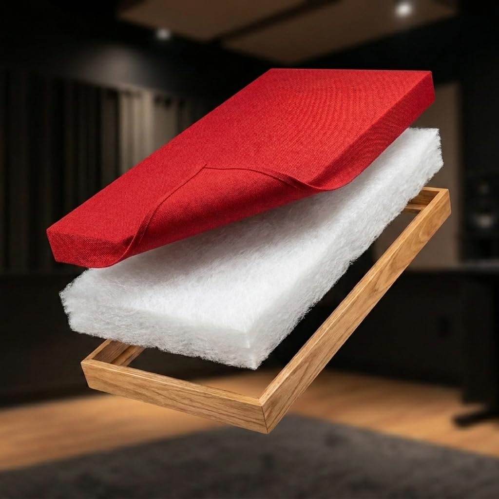 Pannello Fonoassorbente Rettangolare, Fibra di Poliestere Ignifugo, 5cm Spessore, Parete e Soffitto, 50x50cm e 100x50cm (Acquamarina, 100x50)