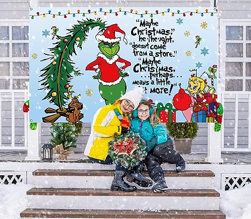 Fondo fotográfico Navidad Elfo Verde 5.9x3.6ft miniatura 5