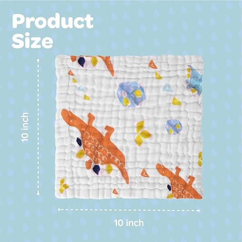 Miniatura 7 de Paquete de 7 paños de muselina para bebé, toallas suaves para recién nacidos, toallas absorbentes de baño y cara para bebé, 100% algodón, paños para