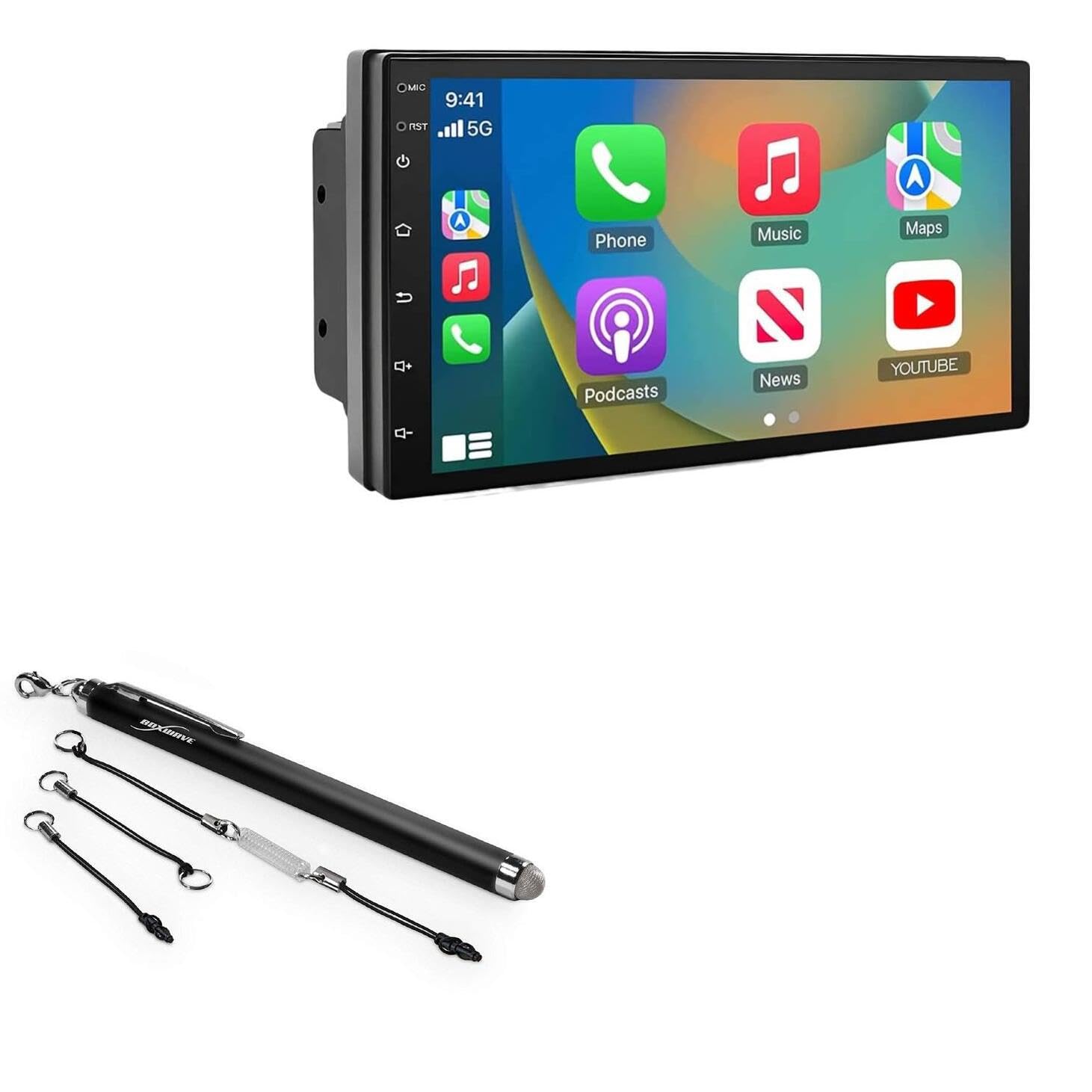 BoxWave Stylus Pen Compatible with GONNLLYY Double Din Car Stereo (7 in) - EverTouch Capacitive Stylus, Fiber Tip Capacitive Stylus Pen - Jet Black