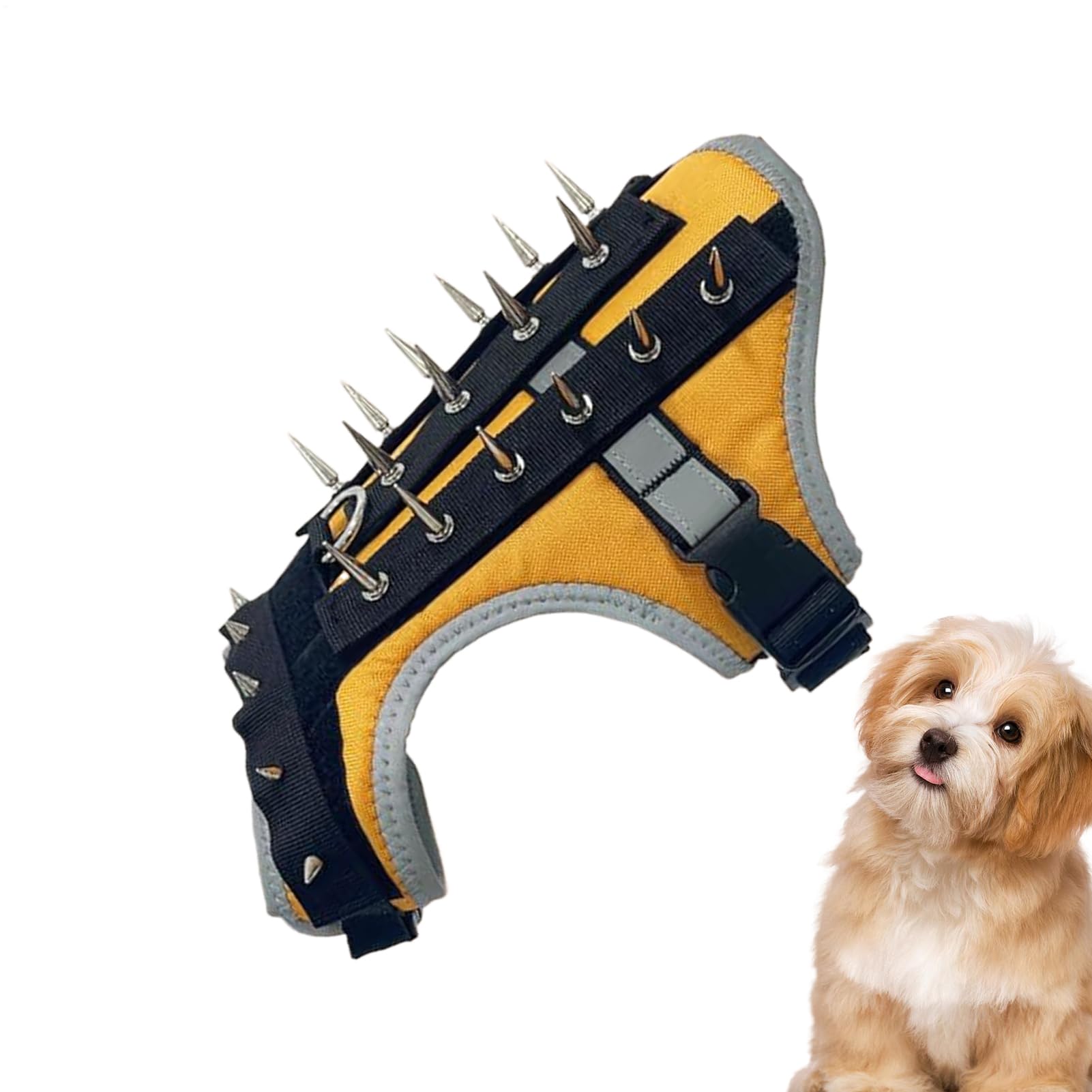 Chaleco De Protección con Púas para Perros Pequeños Arnés Canino Ajustable | Arnés Reflectante Para Cachorro Protección Reflectante Para Mascotas Contra Ataques De Rapaces En Paseos Al Ai