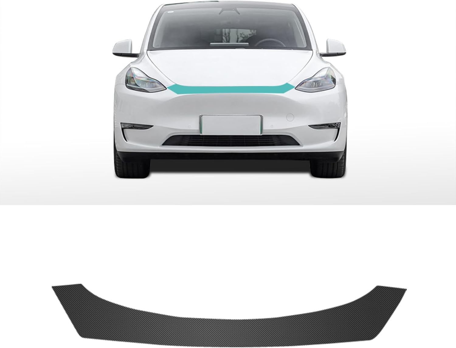 BETTERHUMZ Car Front Bumper PPF Trunk Protective Film for Tesla Model Y 2020-2024,TPU Clear Paint Protective Film Exterior Accessories (Carbon Style)