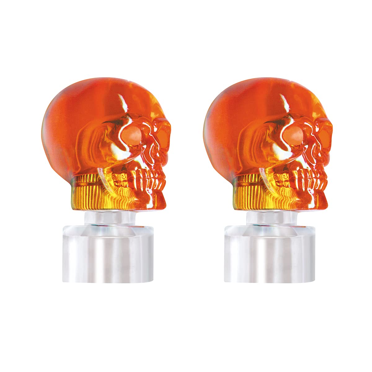 United Pacific 86059 Skull Guide Top - Amber, 2 Pack