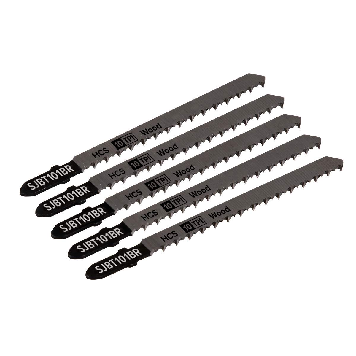 Sealey SJBT101BR 100mm 10tpi Jigsaw Blade Hard Wood Downward Cut - Pack of 5
