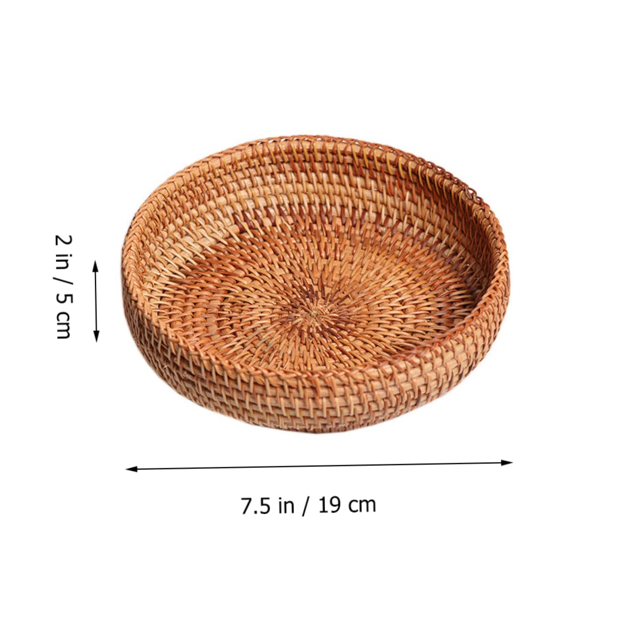 Cabilock 3piezas Cesta De Ratan Tejida Redonda Para Almacenamiento De Alimentos Organizador De Frutas y Aperitivos Decoración Natural Para Hogar y Picnic