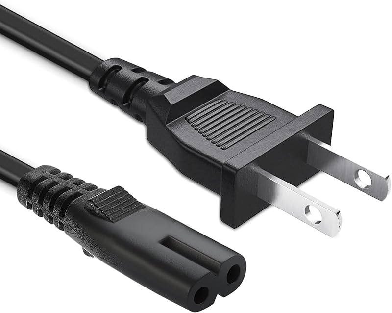 Cable de alimentación de CA de 6 pies para Sony PS5 Pro PS4 PS4 PS3 Slim&Super Slim, Xbox Series S/X, Xbox One S/X, PlayStation 5 4 3, TV, parlante, impresoras, monitor 2 clavijas Figura 8 Cable de repuesto universal