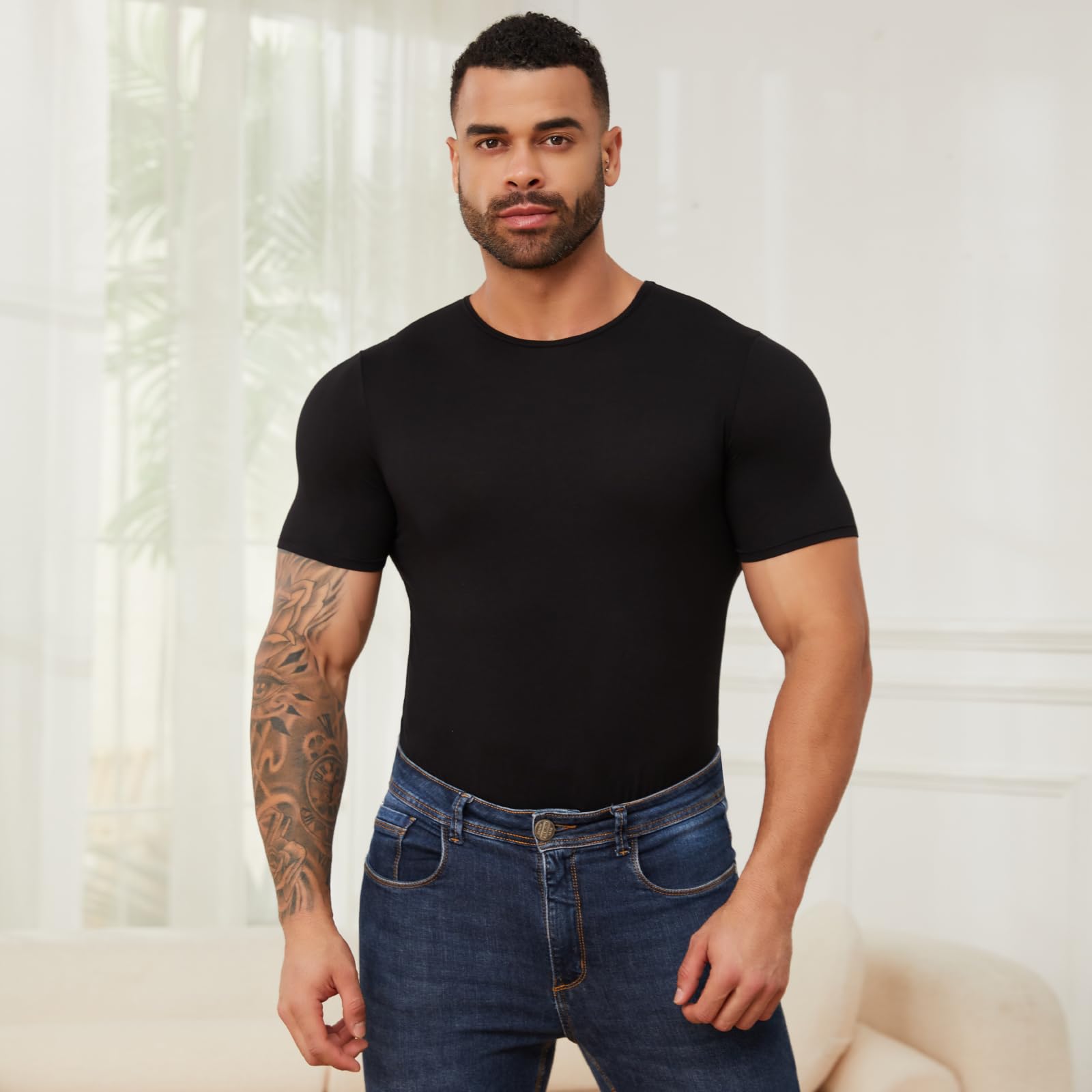 SLIMBELLE ABDL Body à manches courtes pour homme, grenouillère, pyjama, body pour homme, t-shirt à manches courtes, une pièce