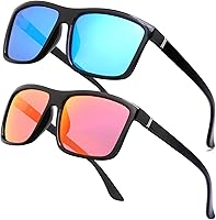 Vista 28 de NIEEPA Gafas de sol polarizadas deportivas para hombre, gafas de marco cuadrado NP1007
