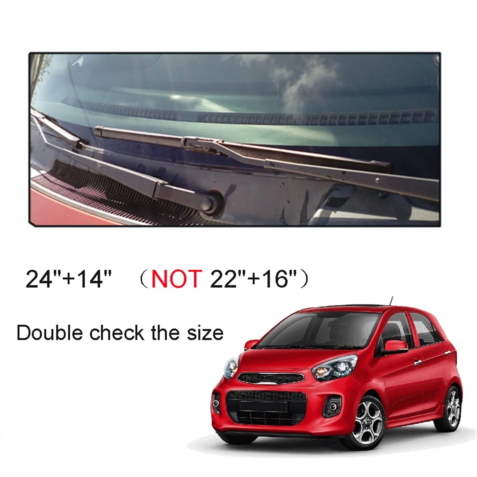 Auto Tergicristallo Auto Parabrezza Parabrezza Tergicristallo Lame Accessori Anteriore Lunotto Posteriore Per Kia Per Picanto TA MK2 2011 2012 2013 2014 2015 2017