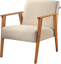 Poltrona em Linho Perla Agarb Decor Cor:Linho Bege Claro