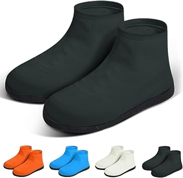 Rain Shoe Covers Waterproof Shoe Covers Non-Slip Reusable Latex Shoes Covers For Rain Resistant Rain Boots for Men Women Outdoor Galoshes Overshoes Protection