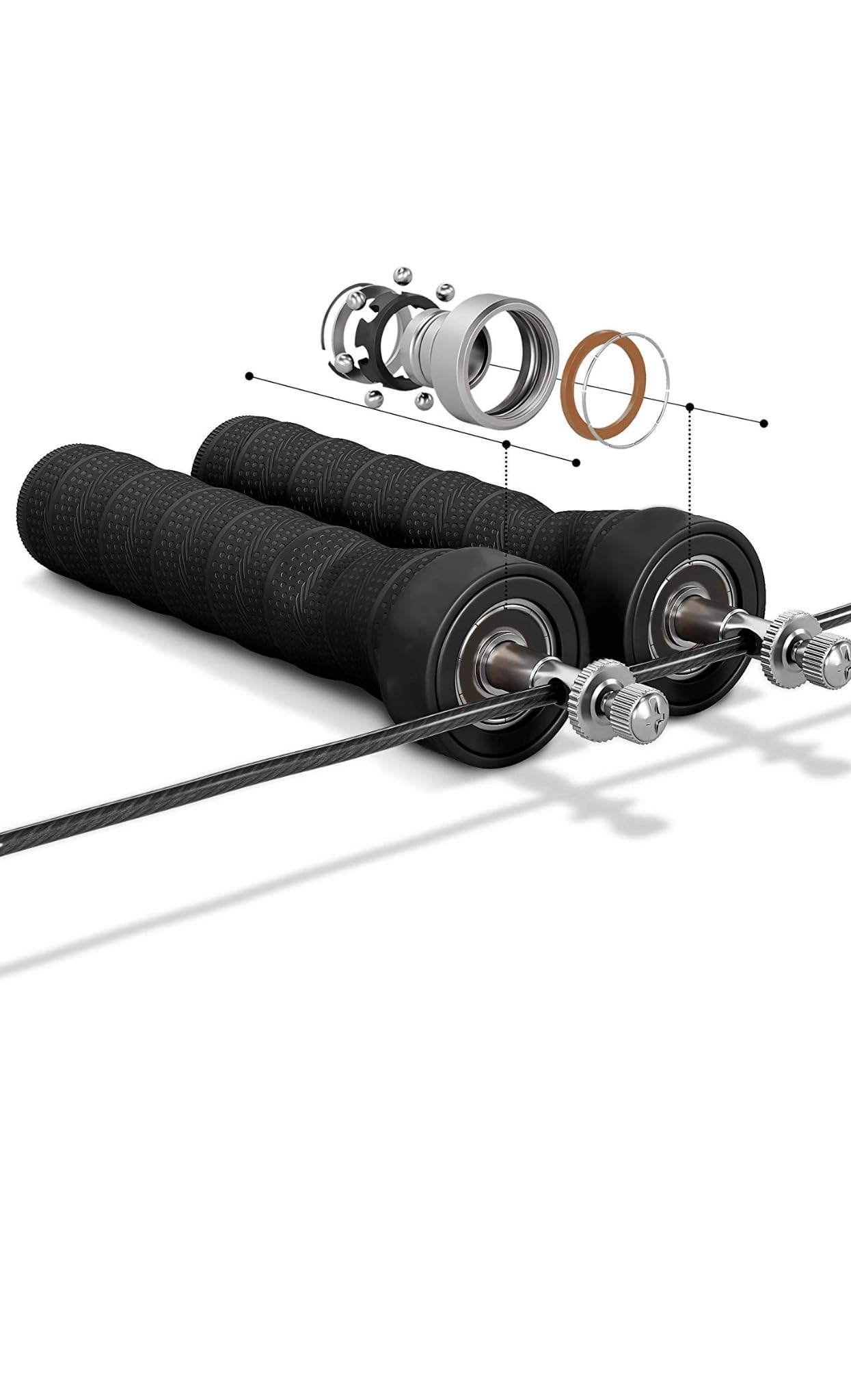 Muza Skipping Rope, Jump Rope for adult Tangle-Free Rapid Speed Skipping Rope Cable with Ball Bearings,for Women Men - Image 2