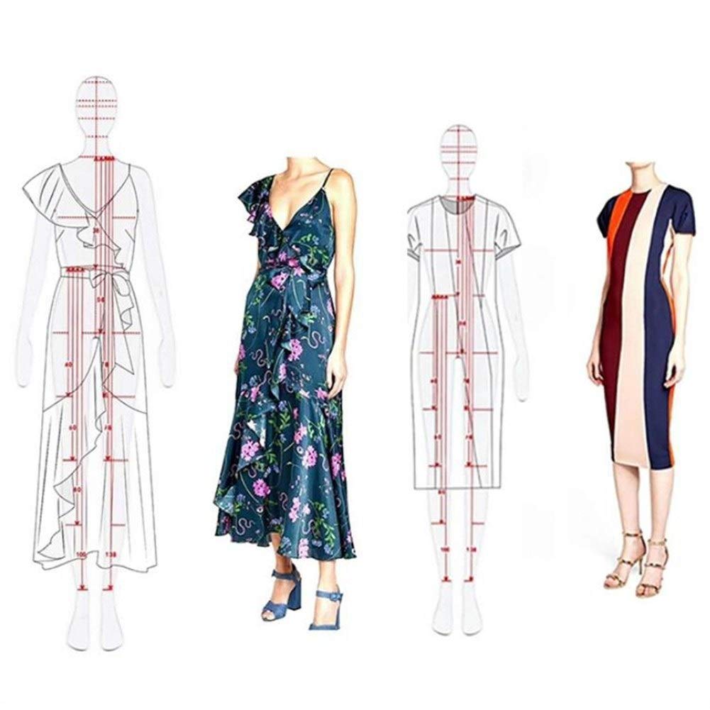 Medición de Ropa Humanoide Femenino Conjunto de Reglas de Plantilla de Curva Francesa Herramientas de Costura Artesanales de Medición de Ropa Regla de Plantilla Transparente de Moda reglas de costura