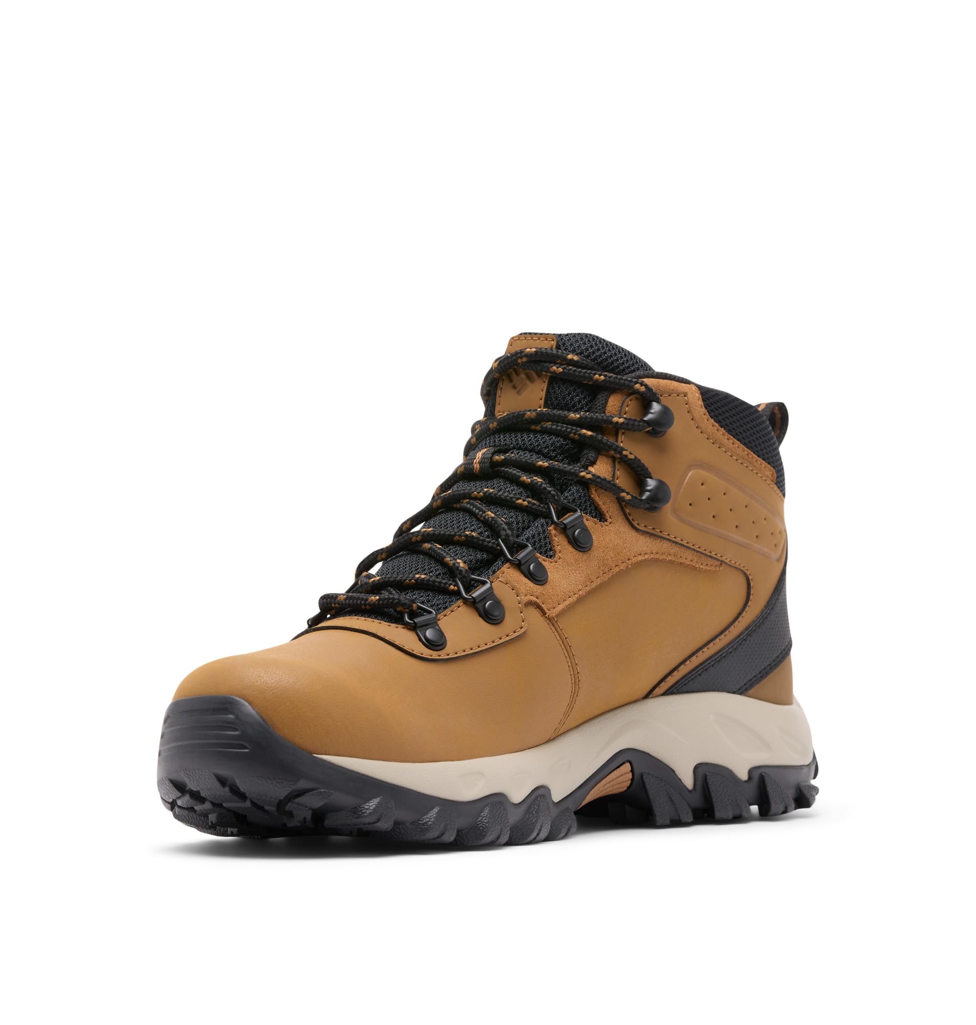 Columbia Newton Ridge Plus 2 Wp, Scarponi da trekking ed escursionismo impermeabili a vita media Uomo, Elk/Black, 50 EU | Waterproof leather hiker with cushioned support; Color: Elk, Black, Size: 16 UK
