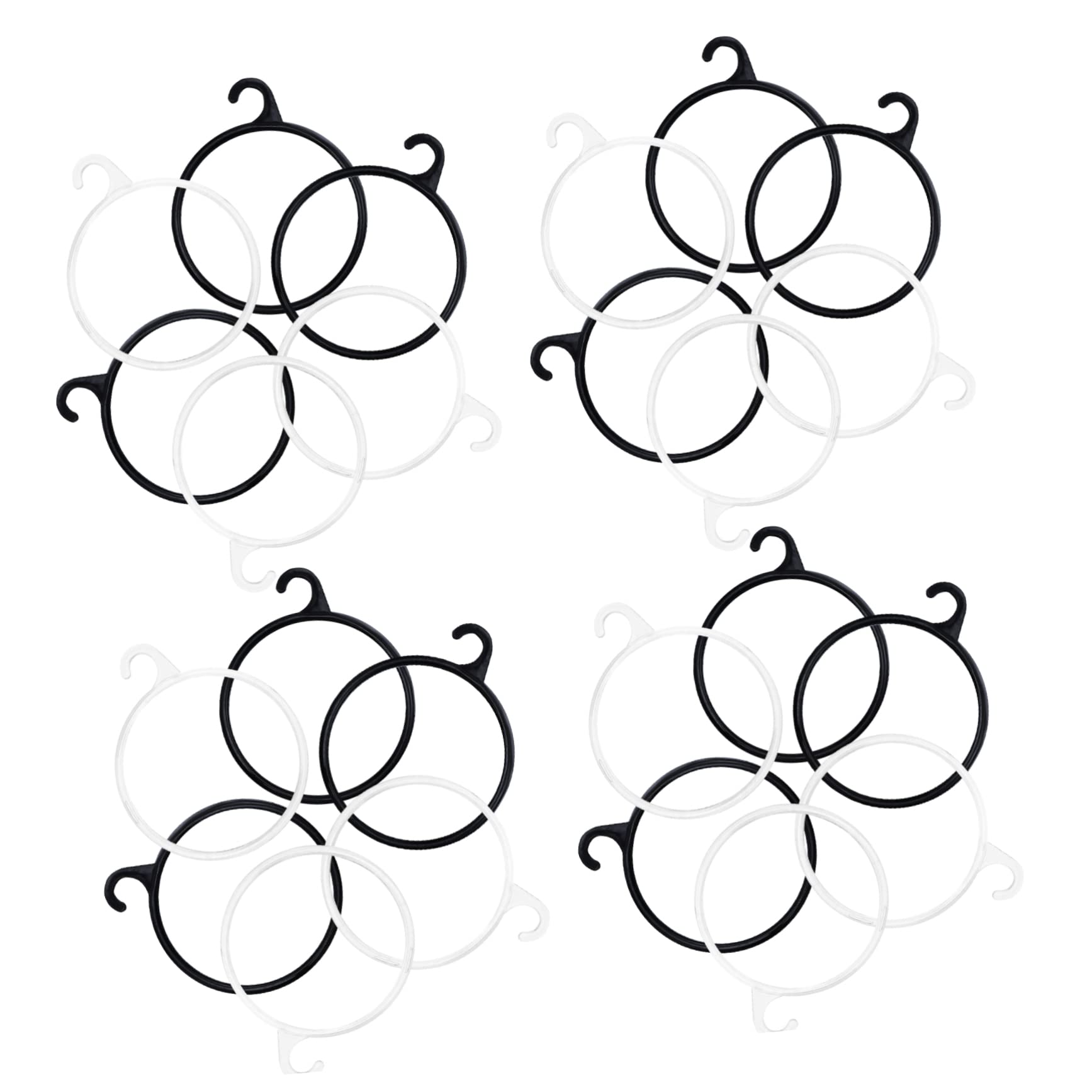 Cabilock Cloth Hanging Rack 40pcs Scarf Hanger Ring Scarf Storage Wardrobe Organizer