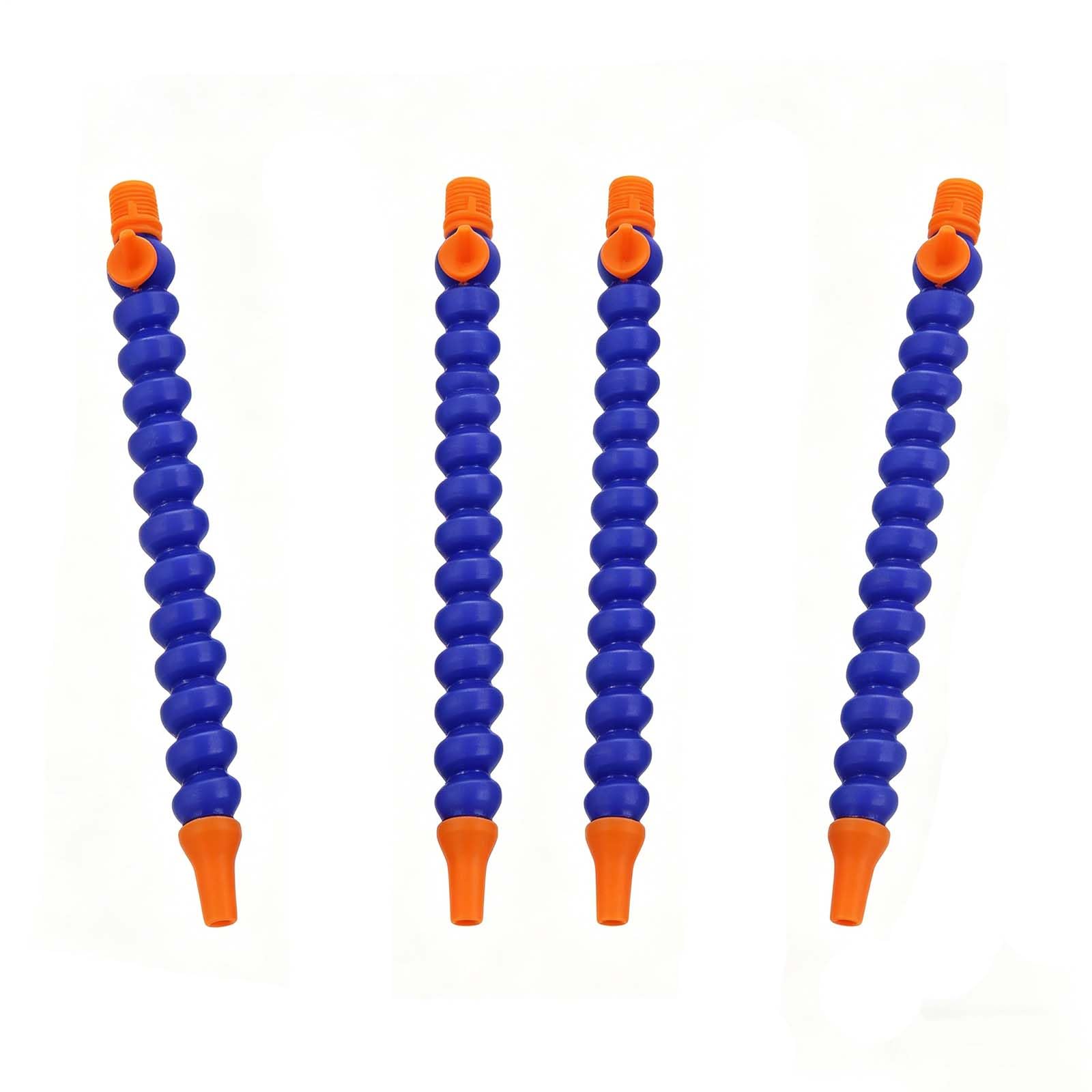 Wyqxty With Switch Flexible Coolant Pipe Plastic Coolant Pipe 4 Pcs, Round Nozzle, 1/4-1/2 Thread For Cnc Lathe Milling(,1/2 400Mm)