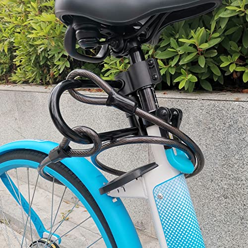 Alston Bike Cable Chain Locks 1.2M/4Ft Safety Cables Lock Loops Braided Steel Cable Coated With Double Lock Loops For Bicycle Luggage Ladder Boat Gate Motrobike #TOP5