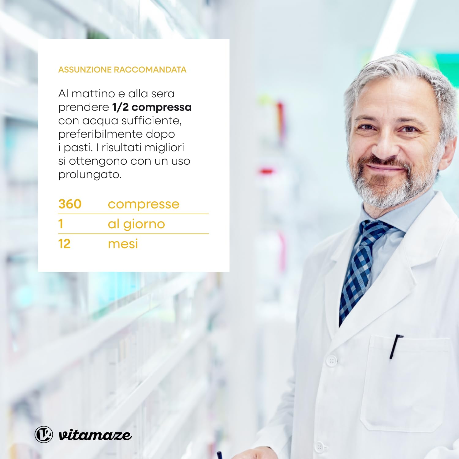 Vitamina C 1000mg (1 Anno) + Zinco + Bioflavonoidi, 360 Compresse, 1 Compresse per Giorno, Vegan Vitamina C Pura Dose Forte, Qualità Tedesca, Integratore Alimentare senza Additivi. Vitamaze®
