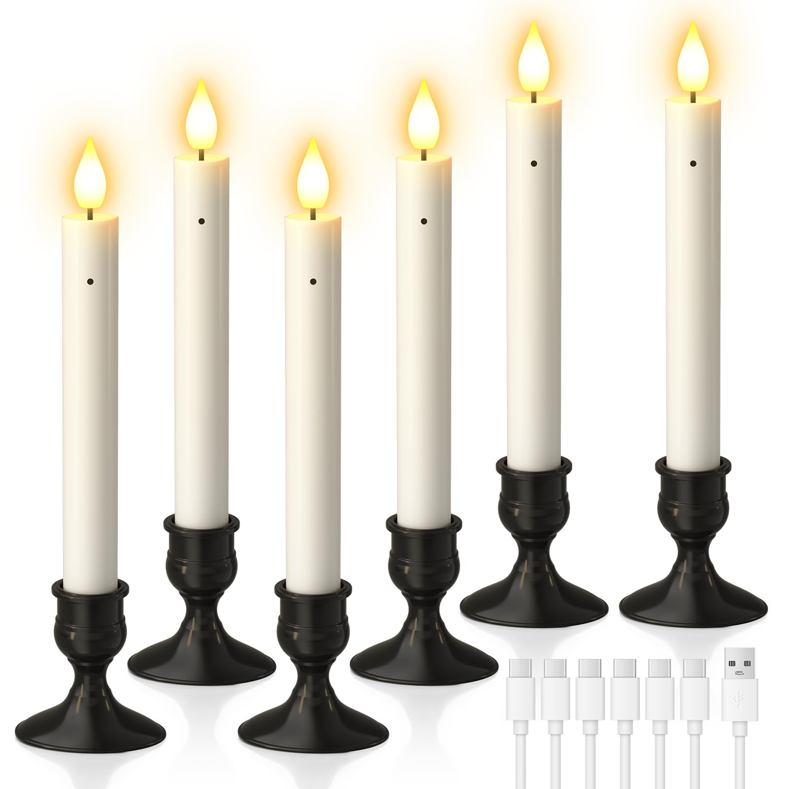PChero 6 velas recargables para ventana con sensor de atardecer a amanecer