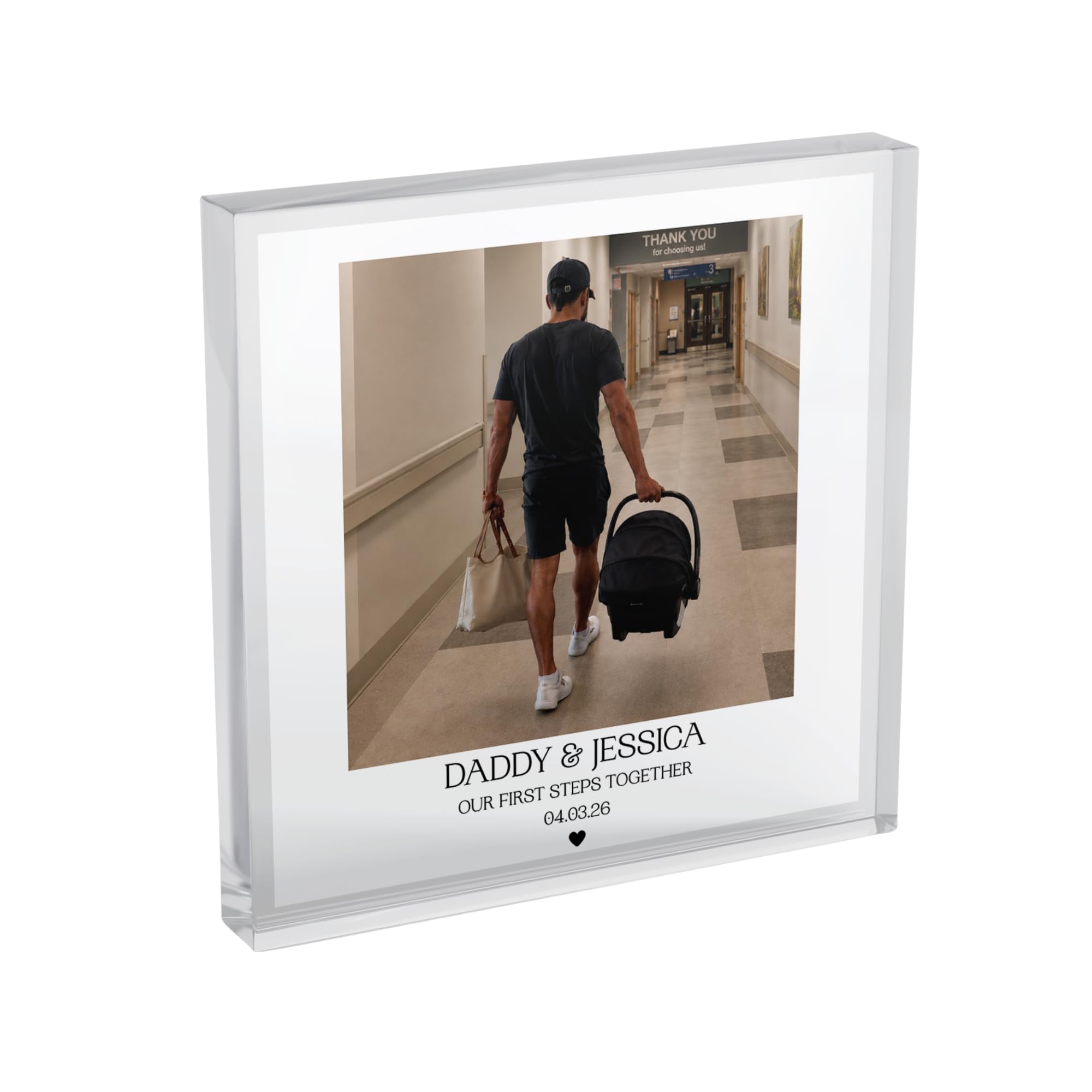 Pretty Unique Prints Personalised New Dad Acrylic Photo Block, First Fatherβs Day Gift For Daddy New Baby Keepsake