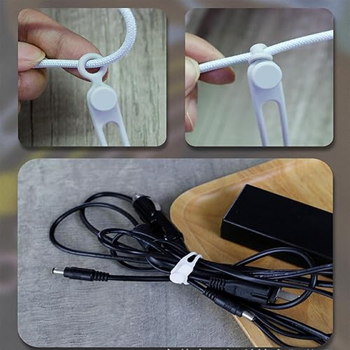 Miniatura 3 de 30 correas de silicona para cables organizadores para guardar auriculares, cargadores de teléfono, cables de computadora, bridas de cables altamente