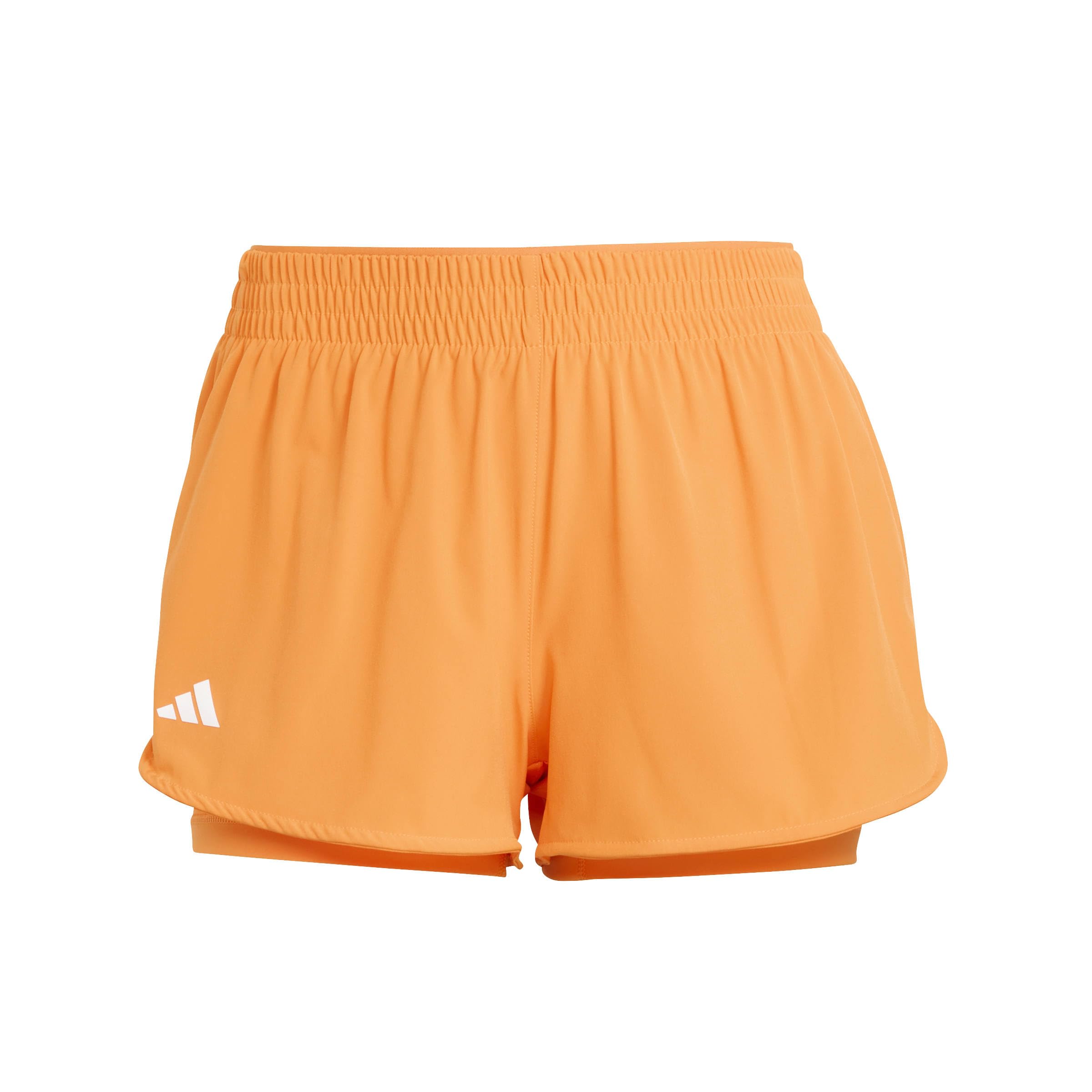 adidas Women's Tennis Climacool 2IN1 Match Shorts, Pure Orange, L