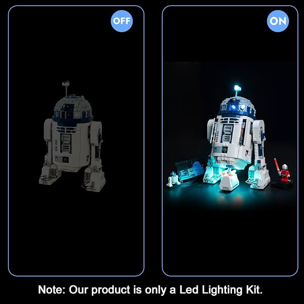 LocoLee Licht Kompatibel mit Lego R2-D2 Droid, Nur Lichter Set - Kein Modell, Licht BeleuchtungSet Compatible with LEGO 75379 Star Wars R2-D2 Droid (Standard Version) - 5
