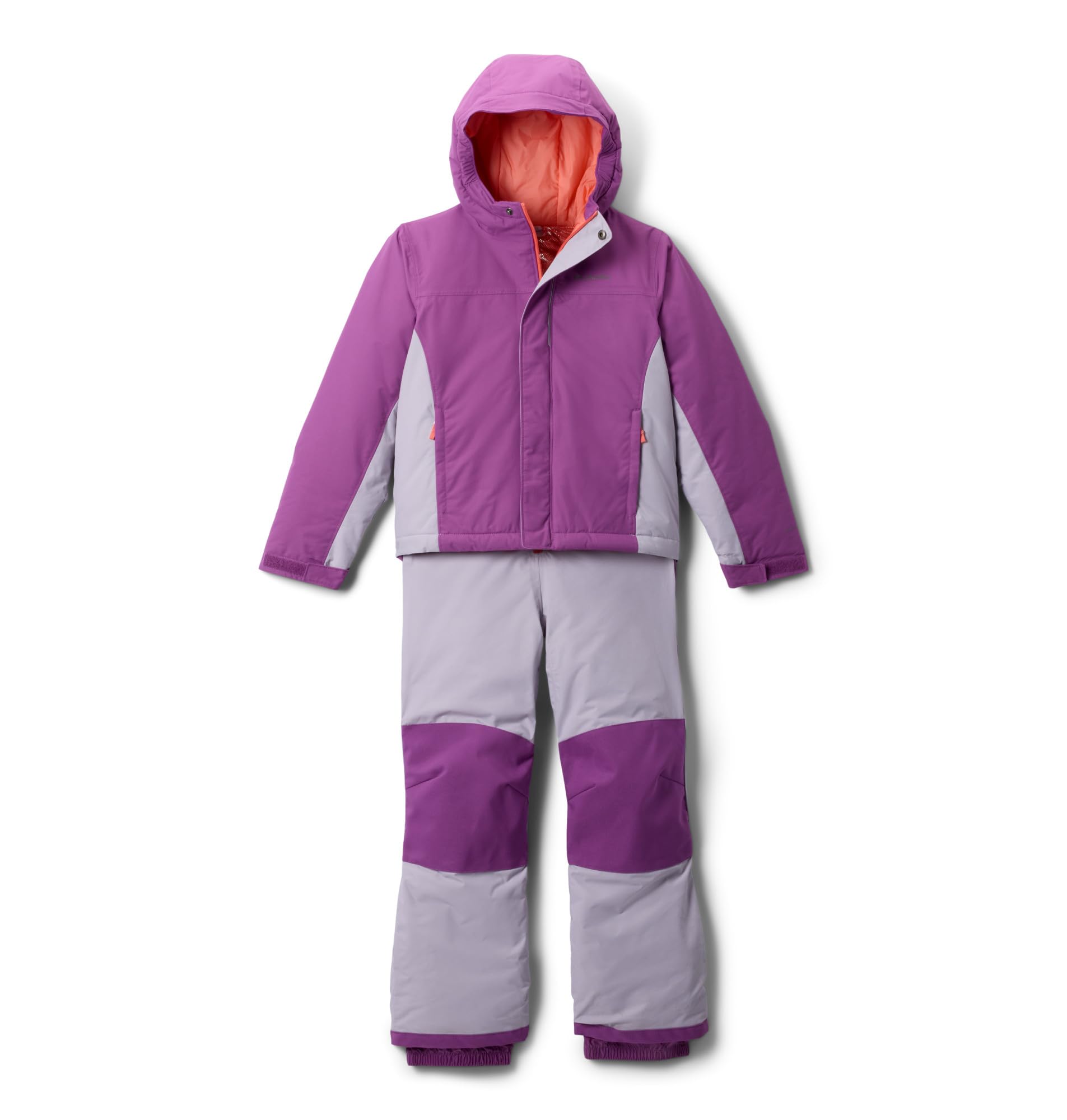 Columbia Youth Buga 3 Set, Snowsuit Ski Jacket and Pants Set, Razzle/Lavender Pearl, Medium