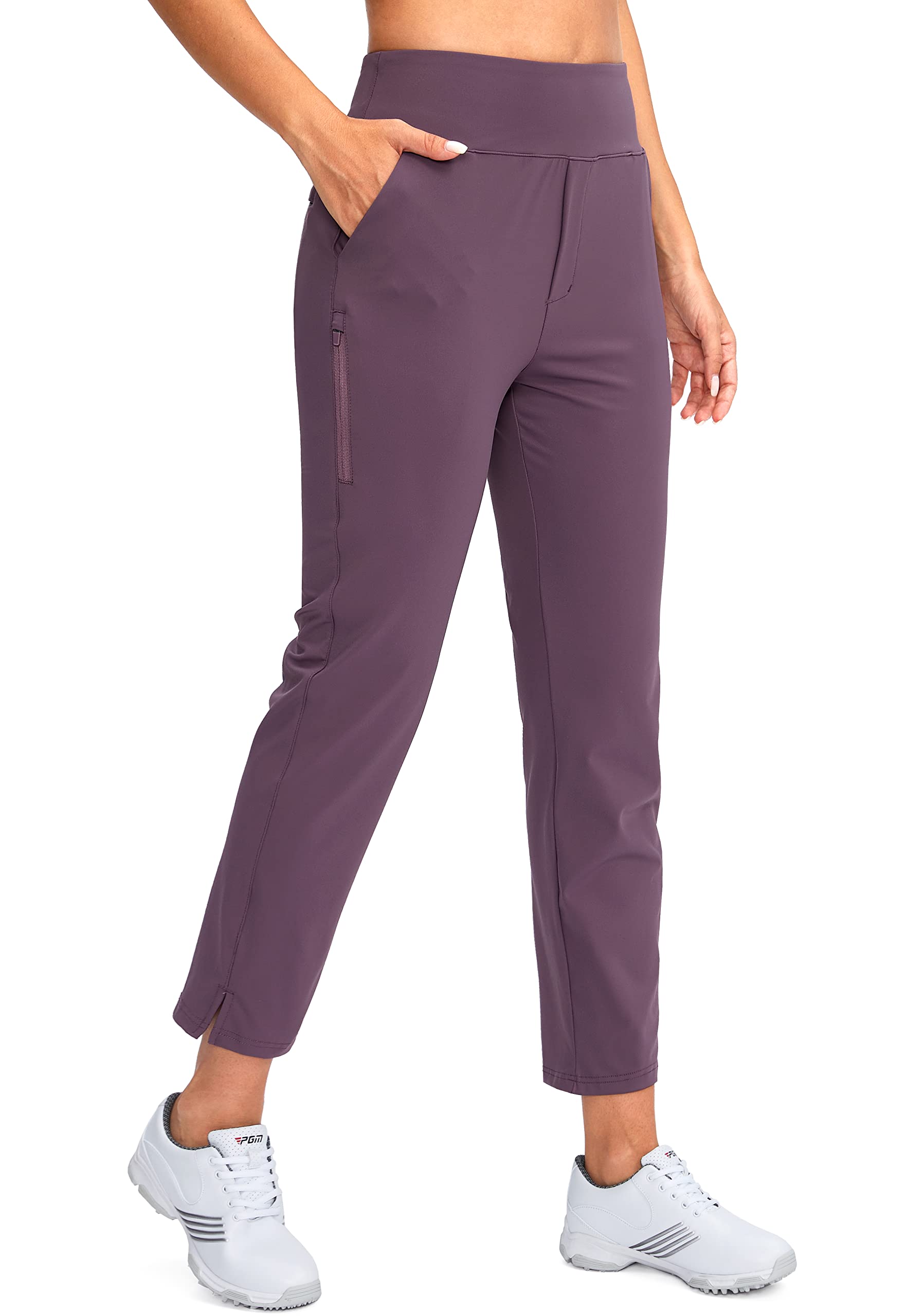 YYV Women's Golf Pants High Waist Stretch Ankle Pants with Pockets