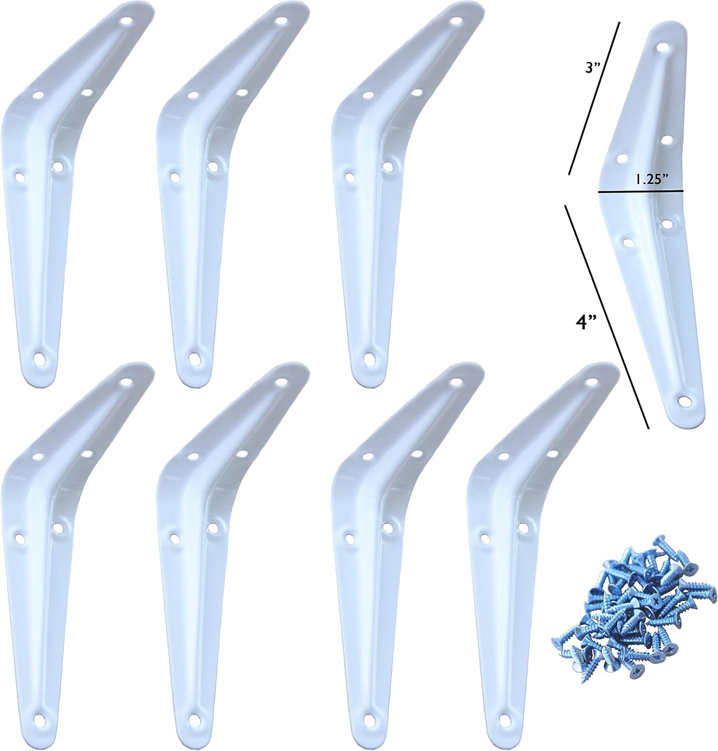 Supports d'étagère blancs en L petites équerres murales acier pour décoration
