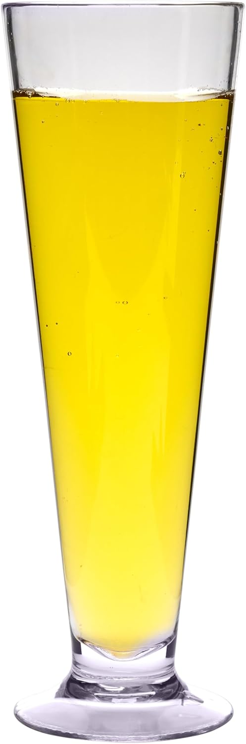 G.E.T. SW-1466-CL Heavy-Duty Shatterproof Plastic Pilsner Beer Glasses, 15 Ounce (Set of 12)