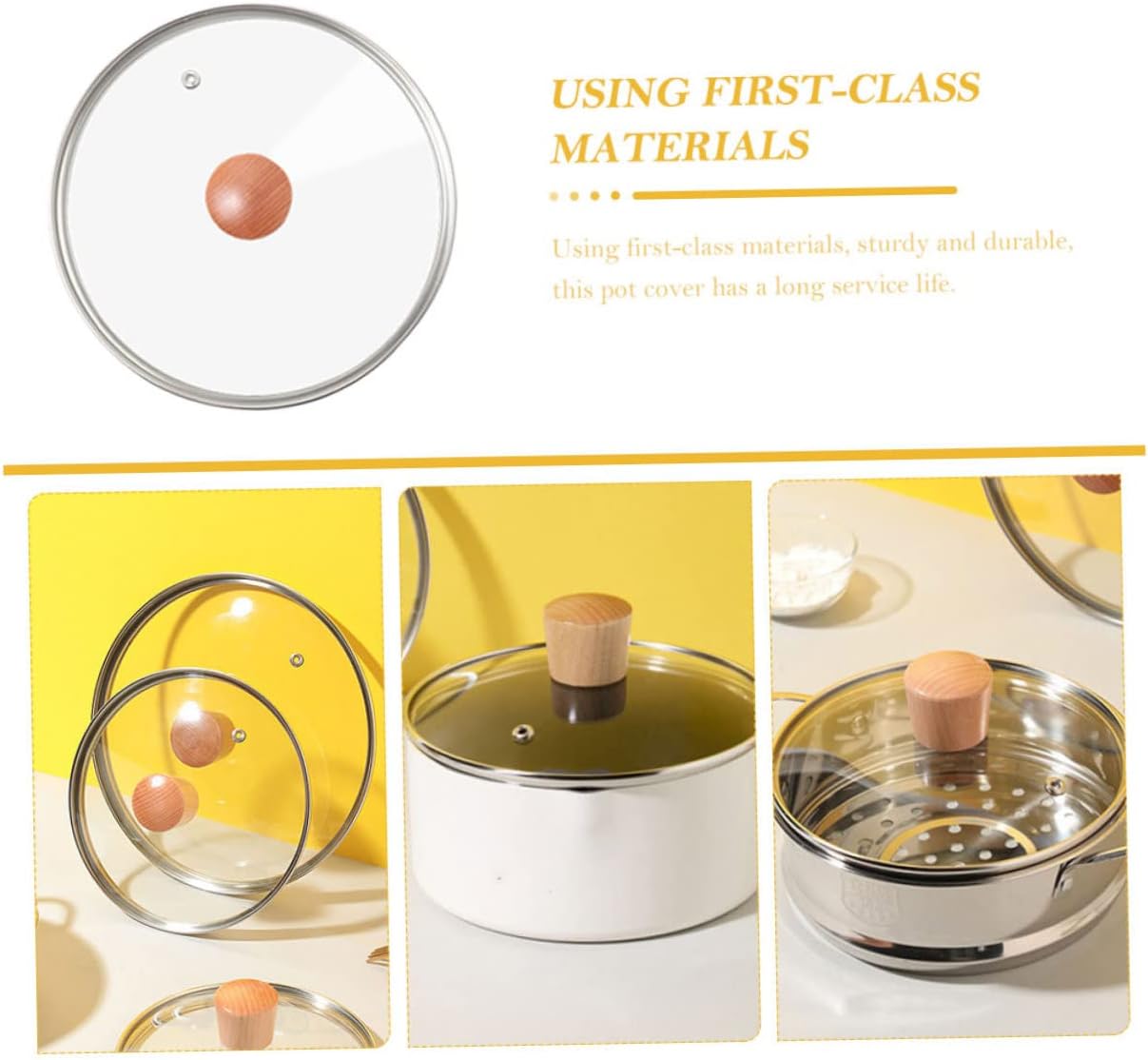 Tempered Glass Lid Steak Cooker Lid Microwave Glass Plate 7 Inch Glass Lid for Frying Pan Replacement Pot Lid Replacement Universal Pot Cover Kitchen Cooking Pot Lid Dome