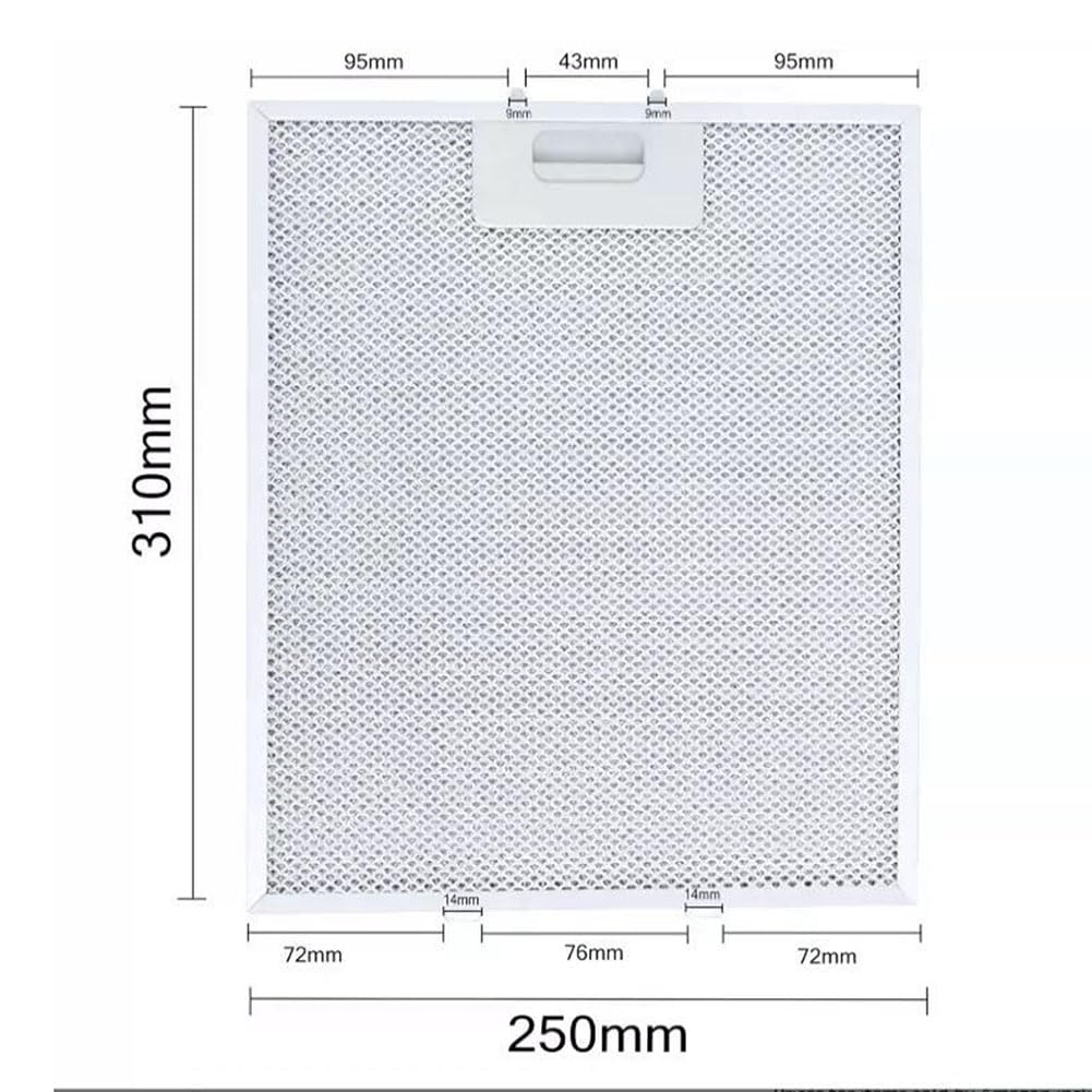 Aluminiowy filtr do okapu kuchennego, 310 x 250 x 9 mm, filtr wentylacyjny do kuchennego wentylatora, wysokowydajny syfon dymny do oleju kuchennego, 2 szt