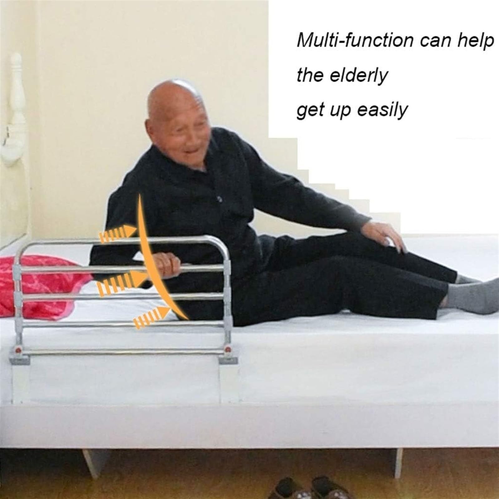 Barandilla de Seguridad para Cama de Ancianos, barandilla Lateral para Cama de Ancianos, barandilla Lateral para Cama Ajustable en Altura, barandilla Lateral para Cama con una Sola