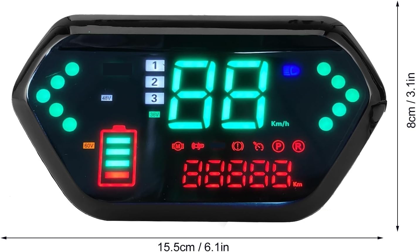 Motorcycle Odometer Gauge 60V Tachometer Odometer Tachometer Digital Display Universal for Electric Motorcycle auto accessories