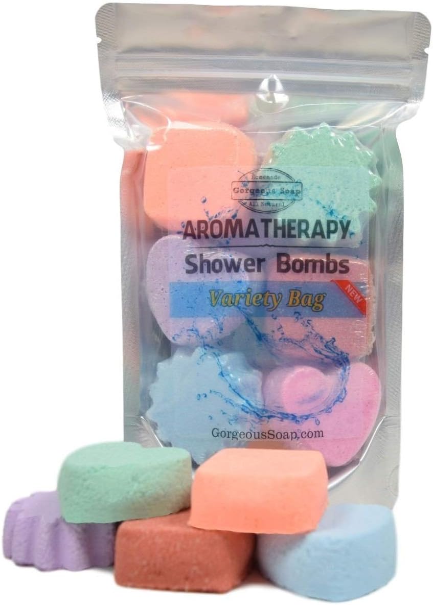 Aromatherapy Shower Bombs - Natural Handmade Shower Steamers, Shower Fizzies, Shower Tablets, Shower Melts, Shower Fizzy Spa Shower Soothers
