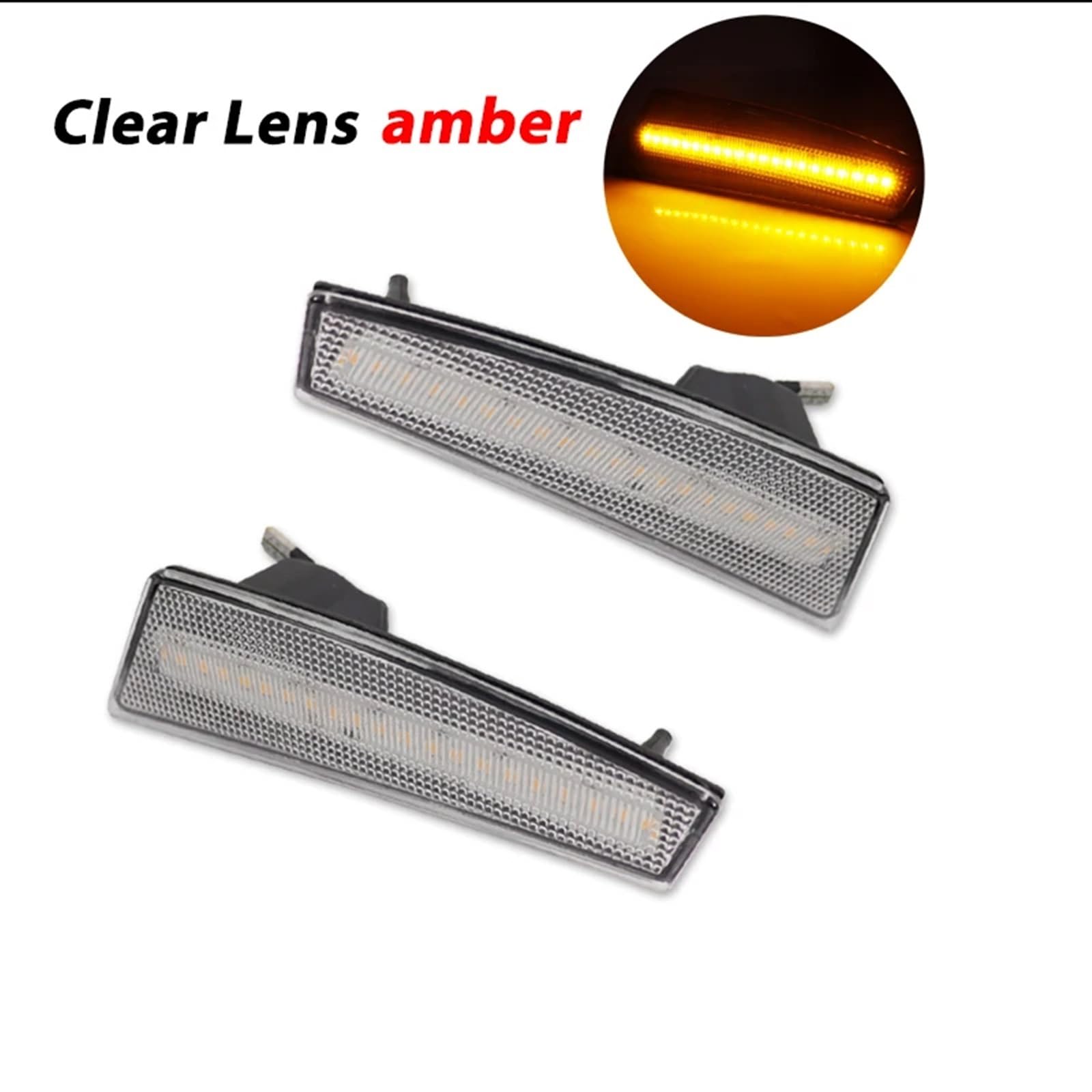 Segnale Svolta Per Jeep Per Cherokee Per Liberty (KK) 2008-2012 Paraurti Anteriore Indicatore Direzione Lampada Bianco 2 Pezzi Ambra T10 12V Posizione Laterali LED Indicatore Direzione Dell'auto(Clear