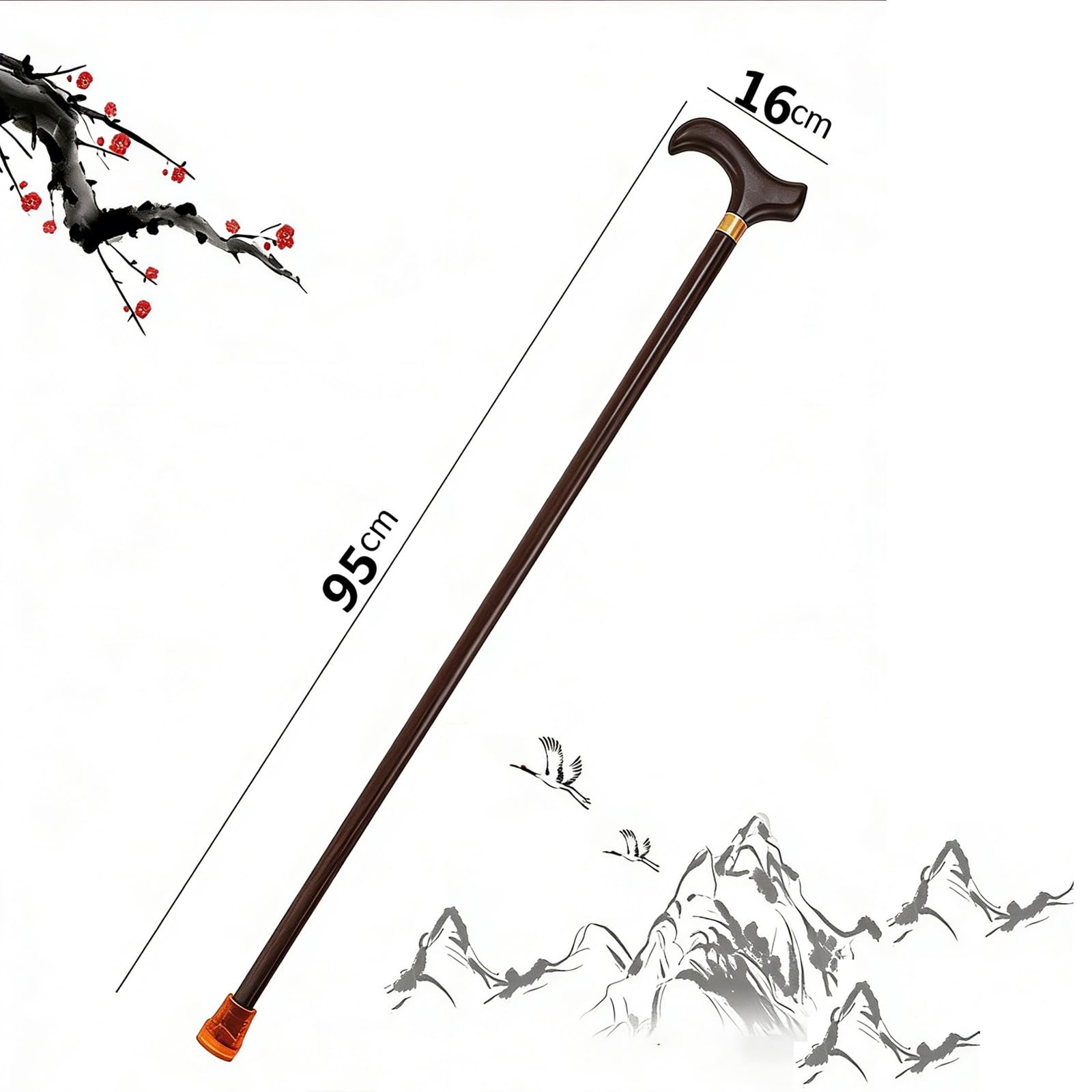 Dragon & Phoenix Head Collezione Bastone da Passeggio In Legno con Estremità In Gomma per Uomini e Donne Ergonomico – Regalo per Anziani