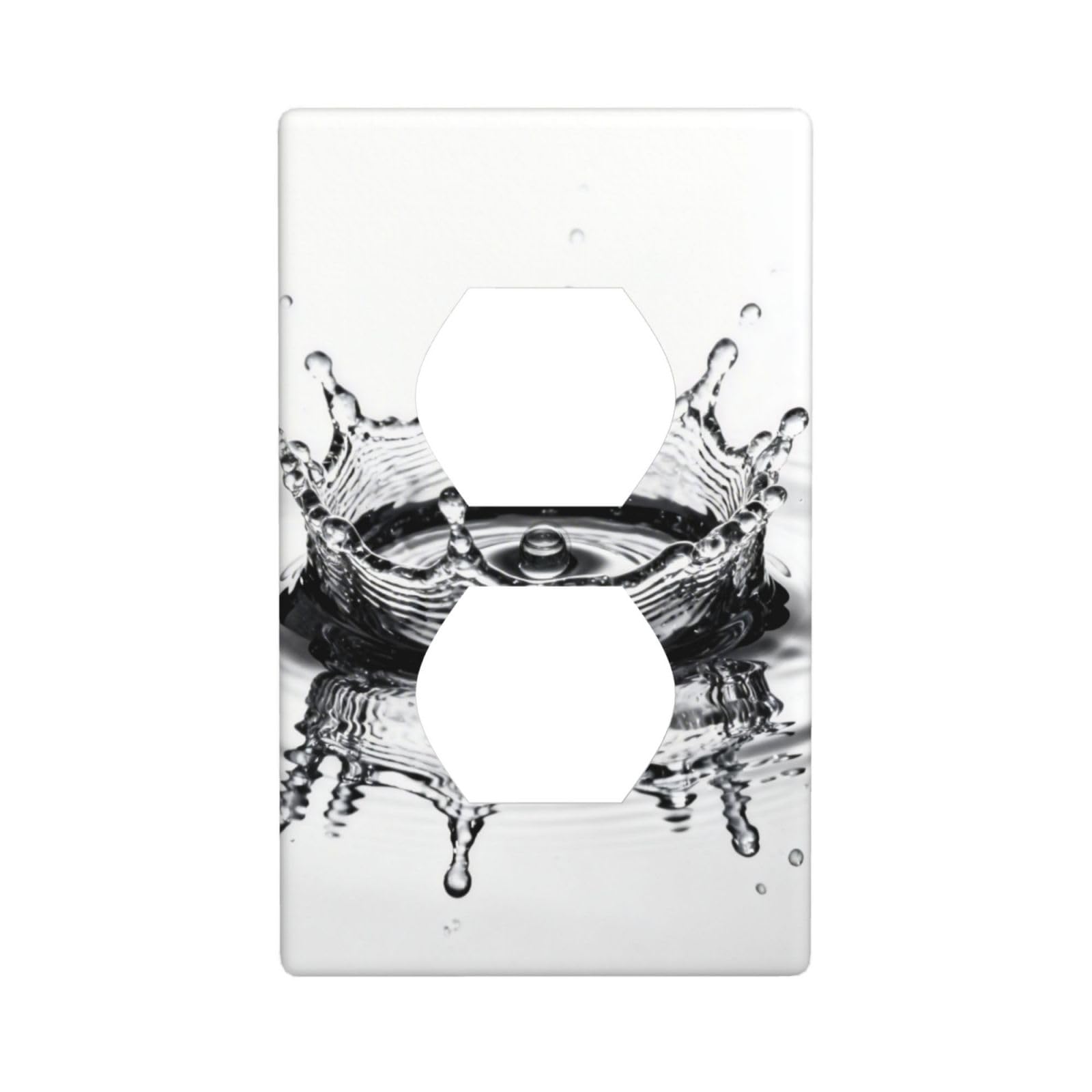 Water Drop Decorative Switch Plate Cover-Unbreakable Polycarbonate Wall Plate for Home Office, 1 Gang with Screws
