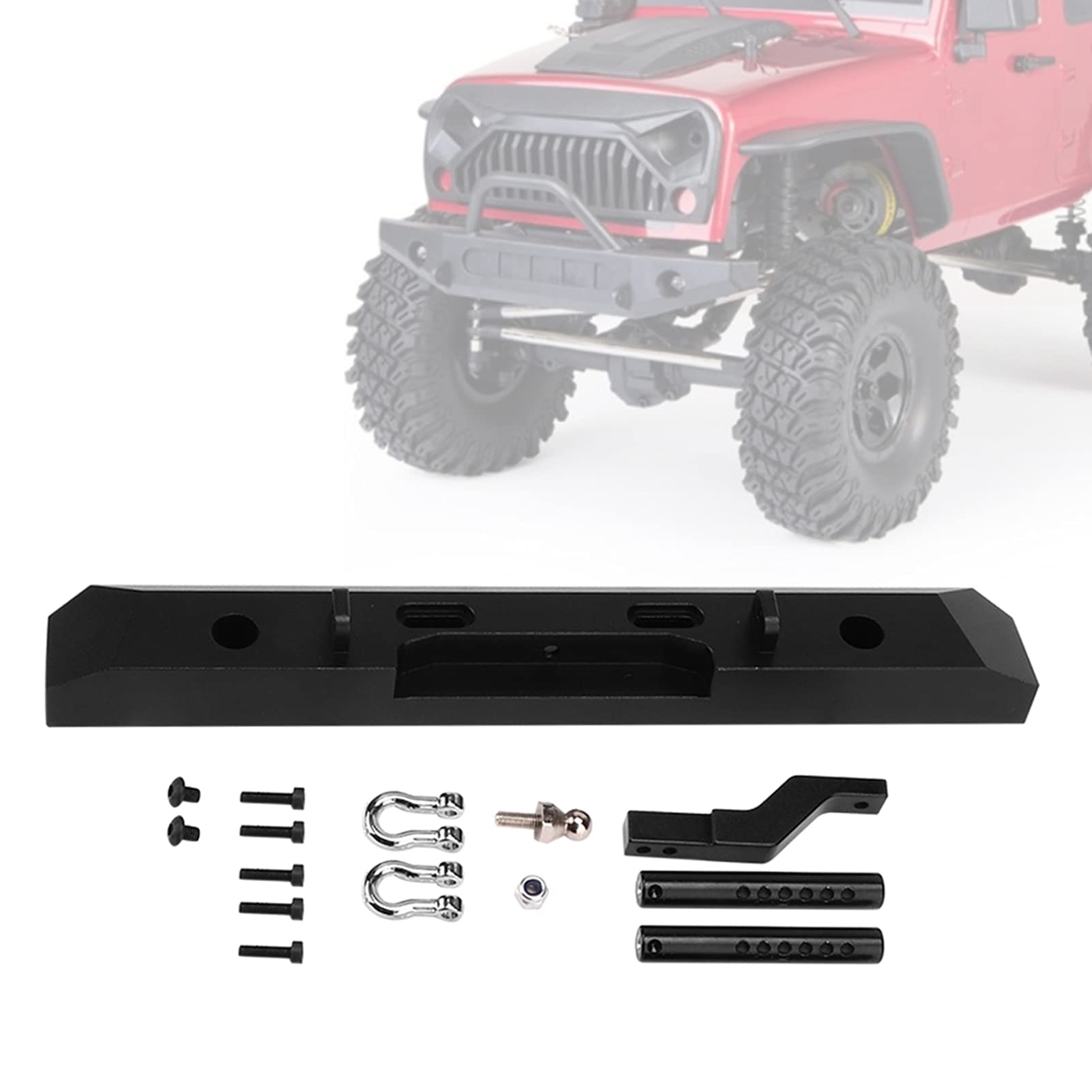 Stop aluminium RC osłona tylnego zderzaka części zamienne akcesoria do RGT 1/10 ciężarówka Overland Rock Cruiser EX86100 (Black B-R86026S)